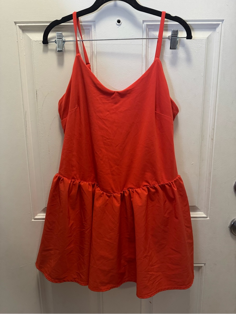 JoyLab Coral-Red Spaghetti Strap Casual/Athletic Dress 0561